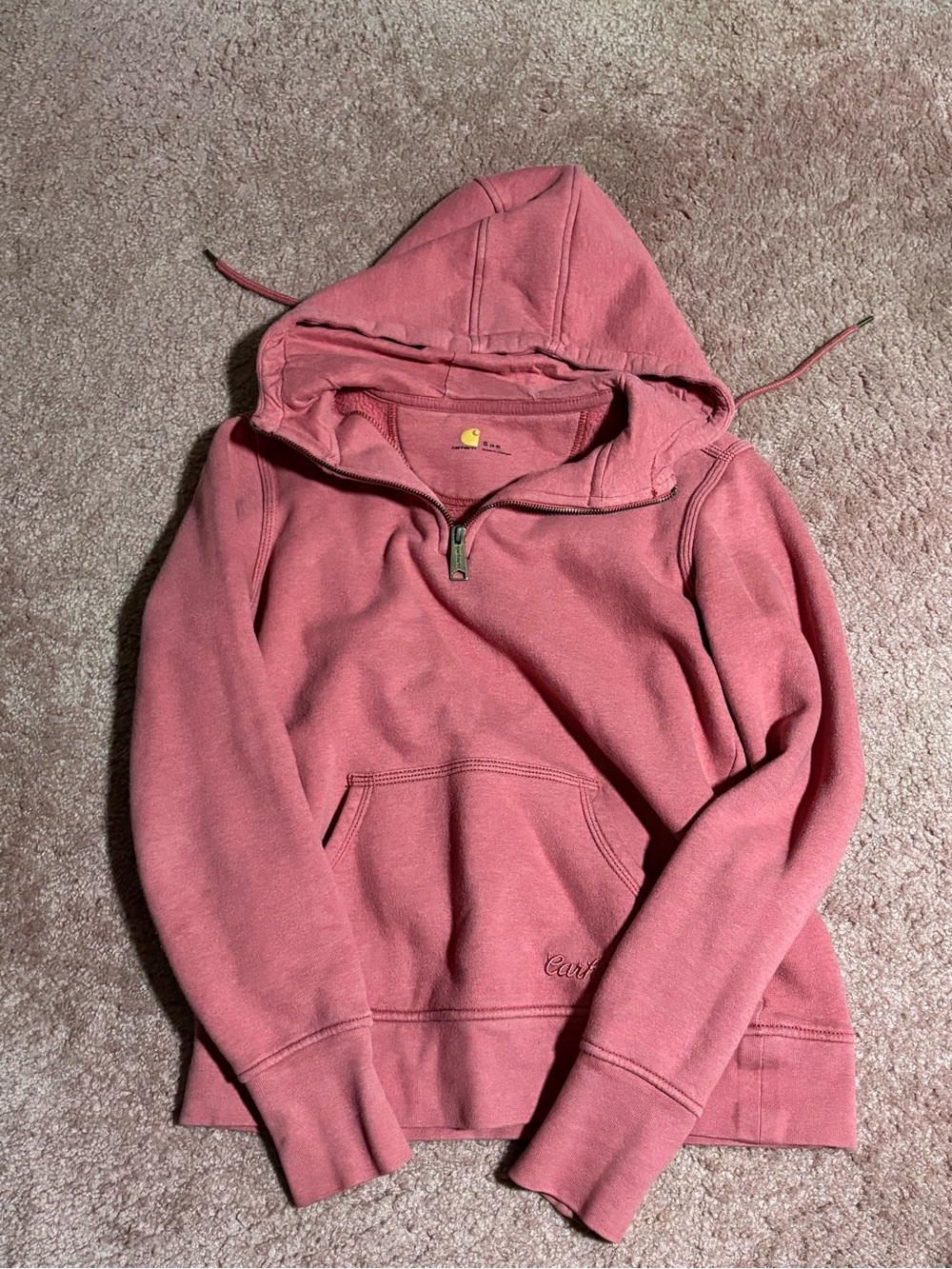 Carhartt Women's Dusty Rose Hooded Quarter-Zip Sweatshirt